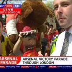 Bearsac and giant on Sky TV Arsenal victory parade 2004 4 of 5 photos