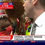 Bearsac and giant on Sky TV Arsenal victory parade 2004 5 of 5 photos