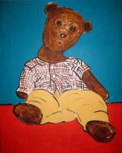 Painting of Bearsac sitting by Gina Bold