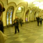 Bearsac at ornate metro station