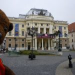 Bearsac outside Bratislava Opera house