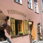 Bearsac outside Pierogarnia restaurant