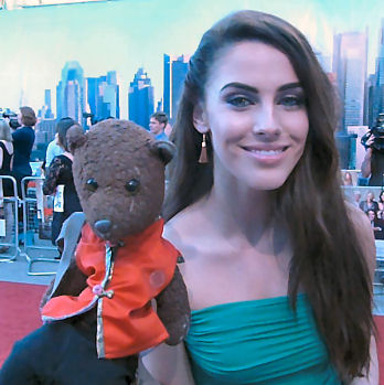 Jessica Lowndes holding Bearsac