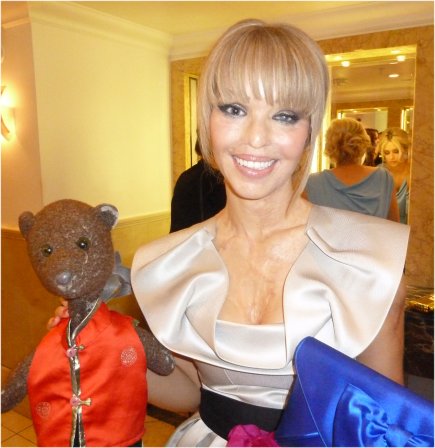 Katie Piper holding Bearsac