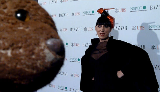 Bearsac in foreground of Rossy De Palma
