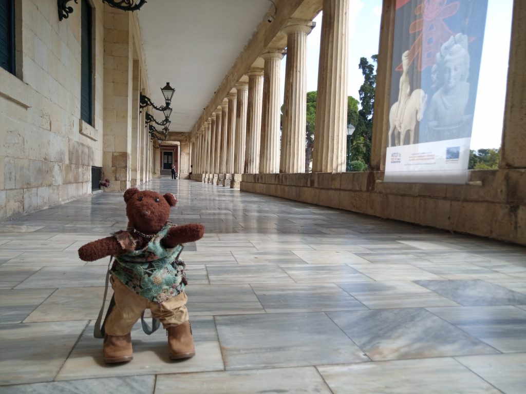 Bearsac standing on the floor of the Palace of St. Michael and St. George