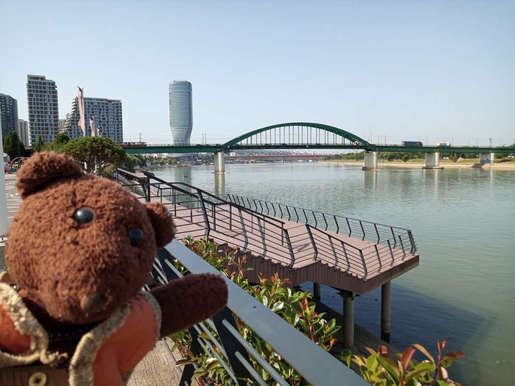Bearsac beside the River Danube with Belgrade in background