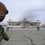 Bearsac beside dull looking Sukhbaatar Square