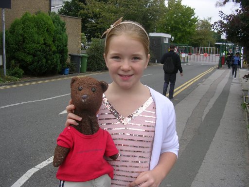 Lorna Fitzgerald (as child) holding Bearsac