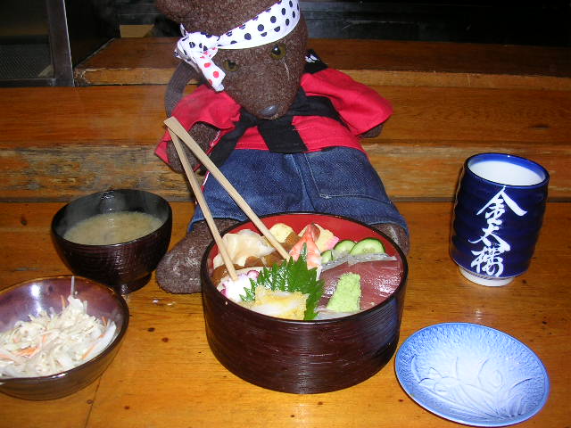 Bearsac using chopsticks