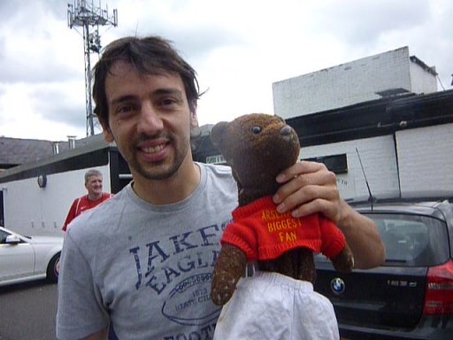 Ralf Little holding Bearsac