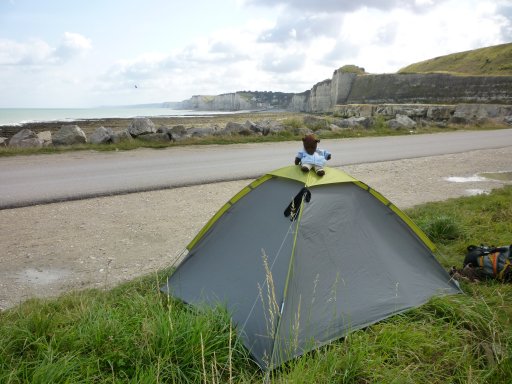 Bearsac sitting on top of the tent