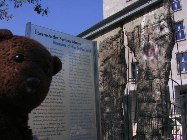 Bearsac beside the remains of the Berlin Wall.