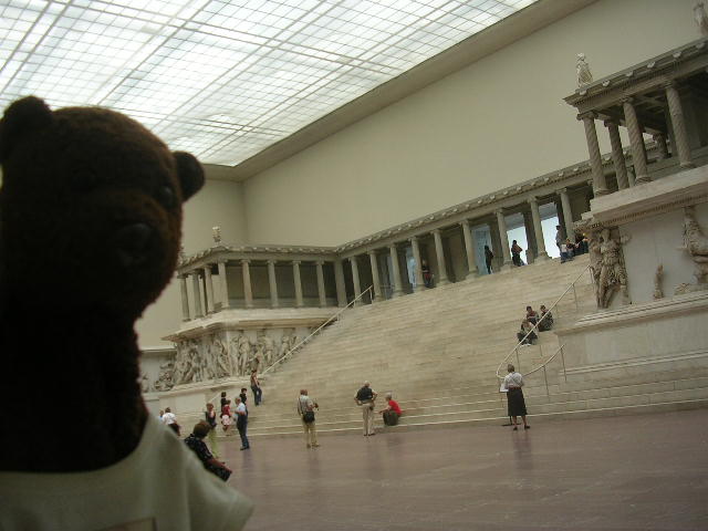Bearsac beside the Pergamon Altar stairway