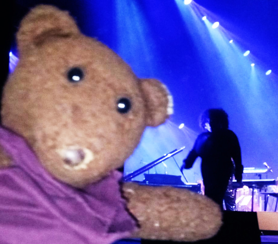 Bearsac in forground of Ruby Turner on stage