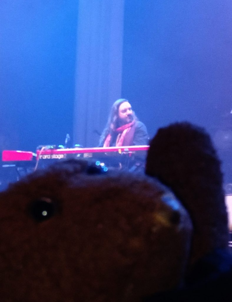 Bearsac's face in foreground of Matt Steele