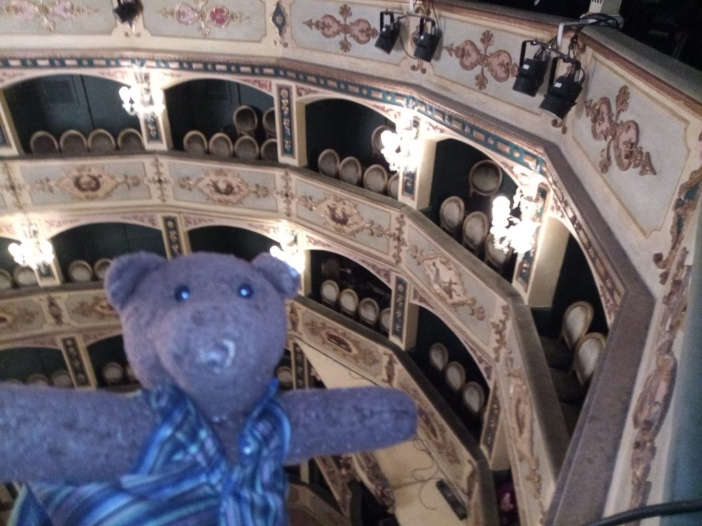 Bearsac in forground of Manoel Theatre balconies